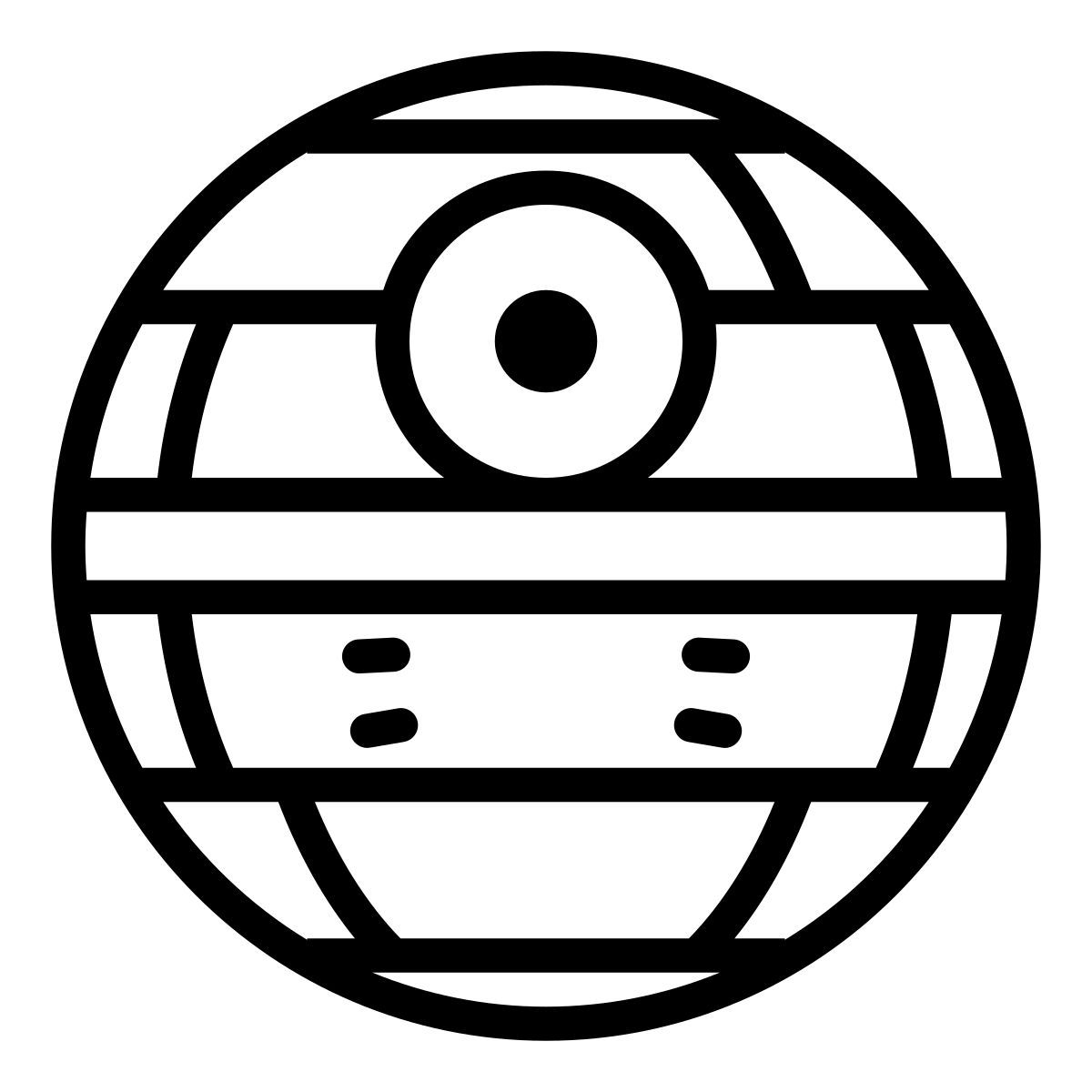 cute outline style 죽음의 별 icon