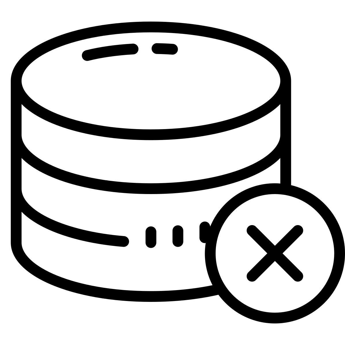 cute outline style delete database icon