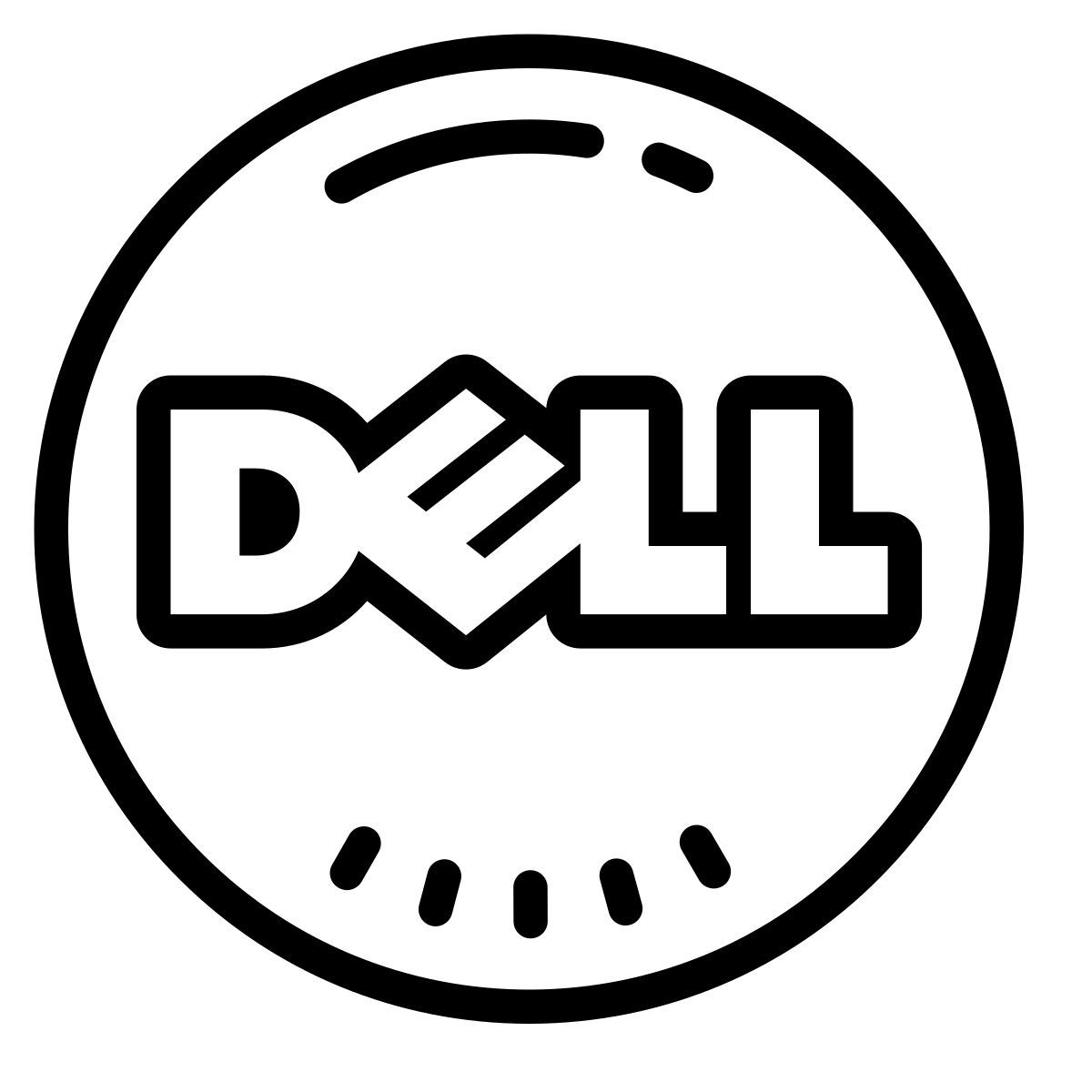 cute outline style dell icon