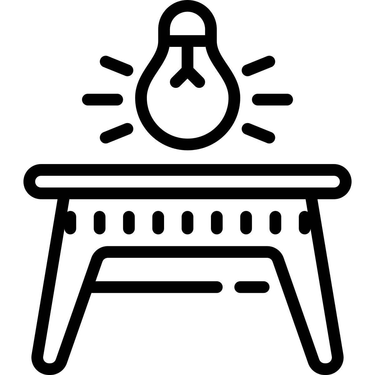 cute outline style lampe de table icon