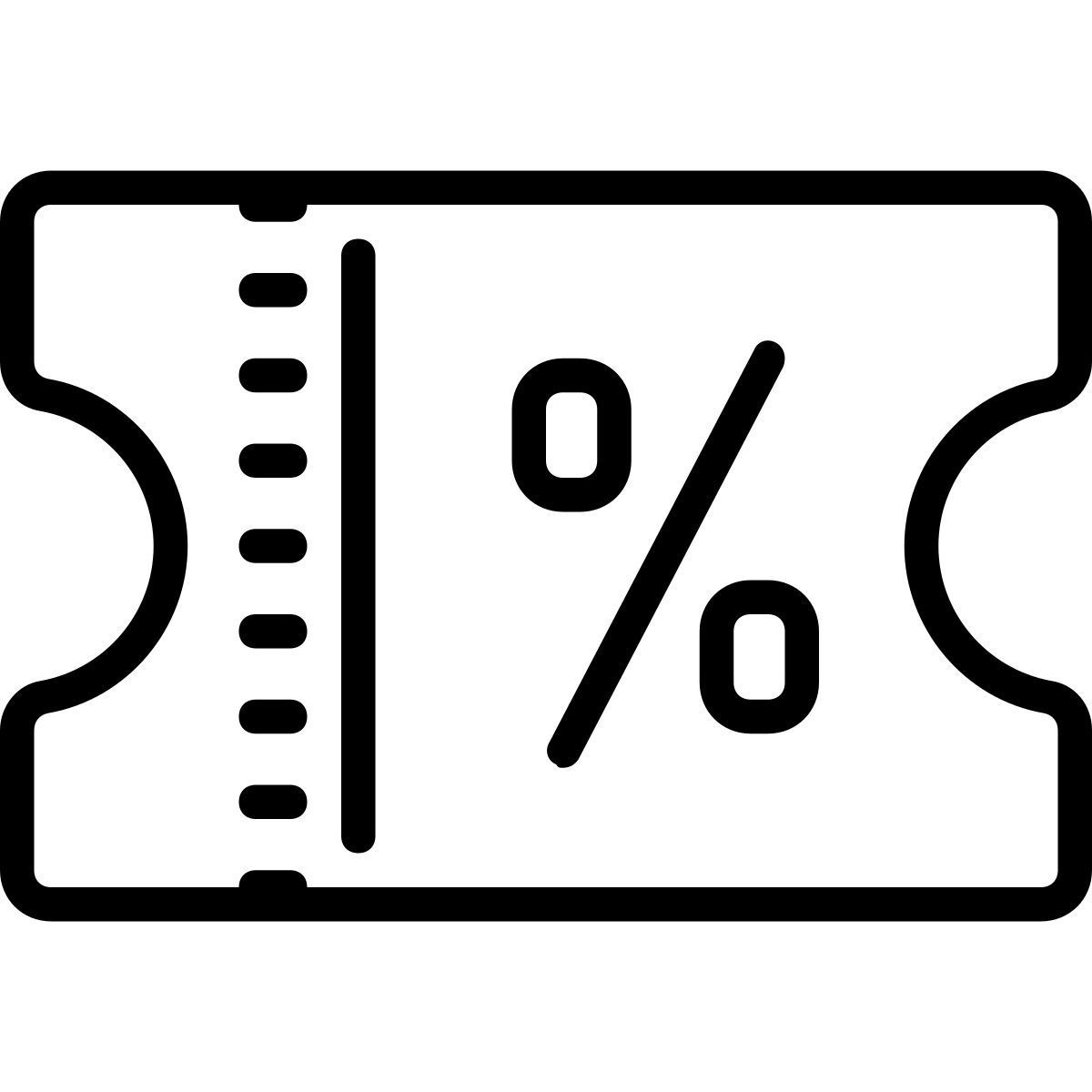 cute outline style 할인 티켓 icon