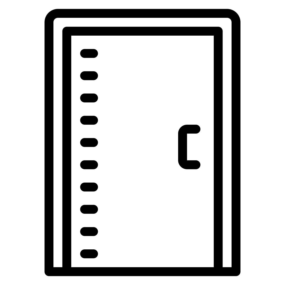 cute outline style porte fermée icon