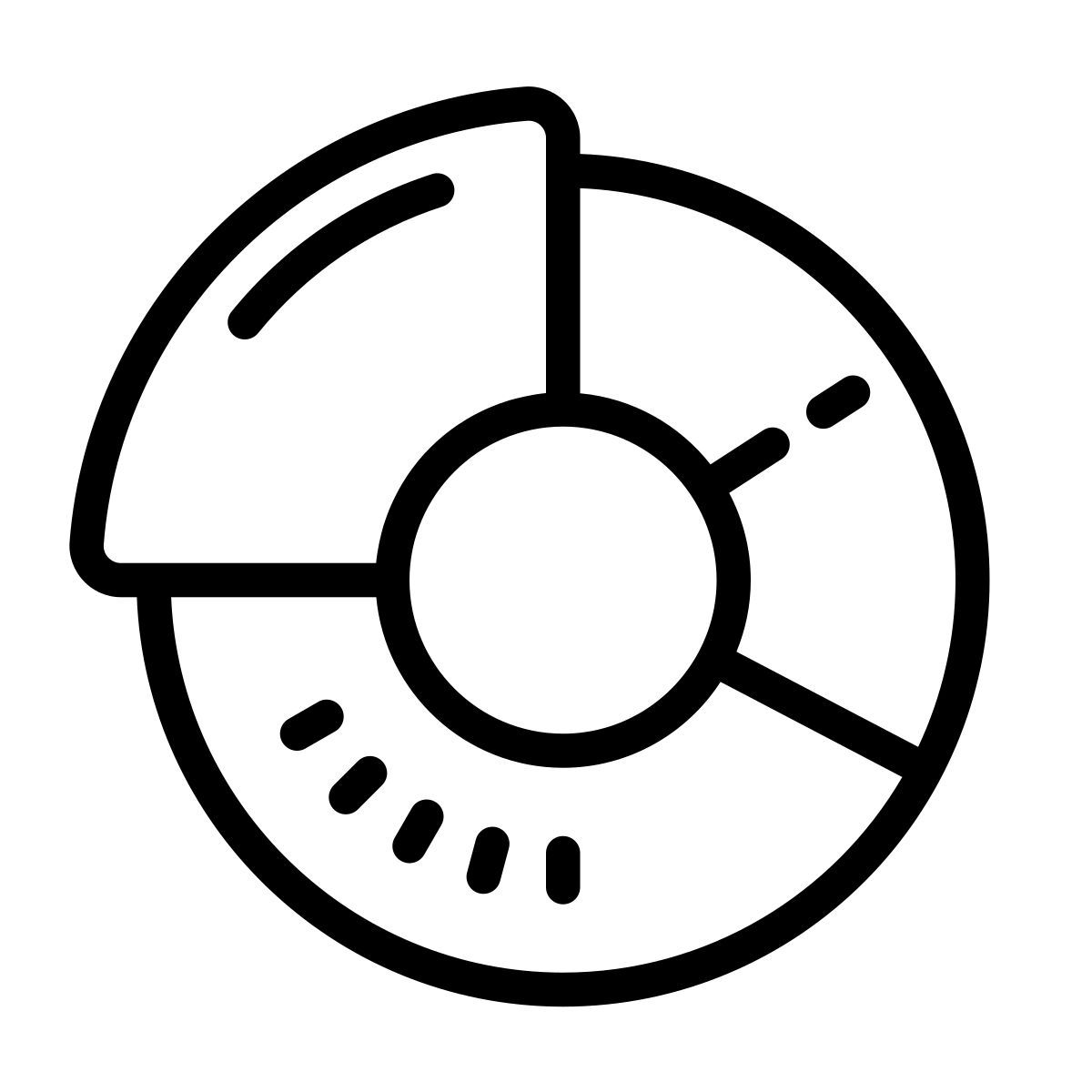 cute outline style doughnut chart icon