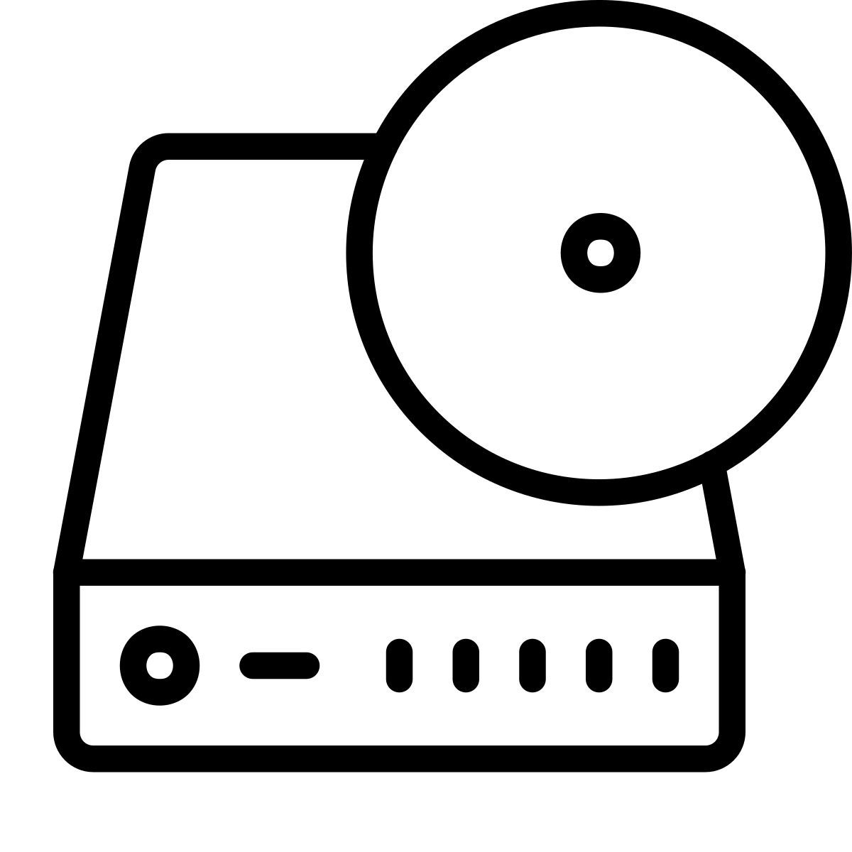 cute outline style dvd rw laufwerk icon