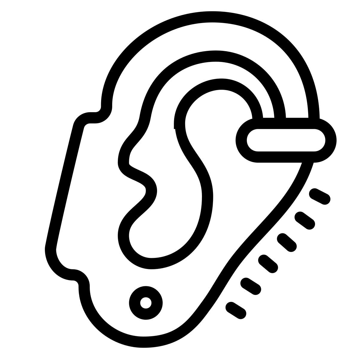 cute outline style piercing all&#39;orecchio icon