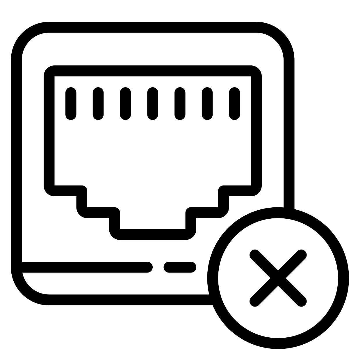 cute outline style internetkabel ausgeschaltet icon