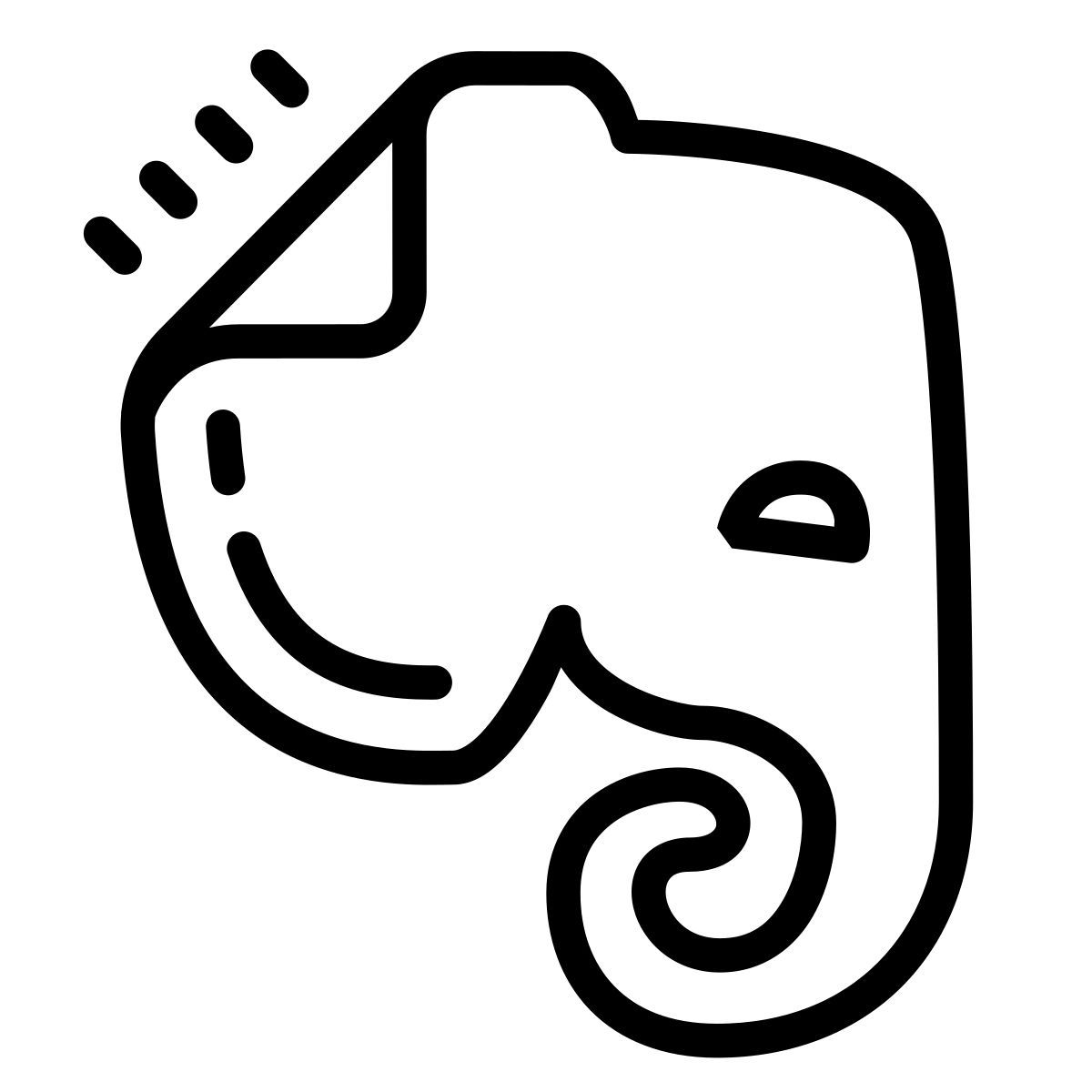 cute outline style evernote icon