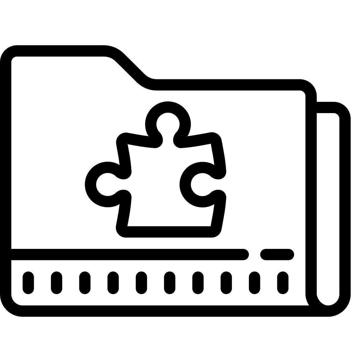 cute outline style carpeta extensiones icon