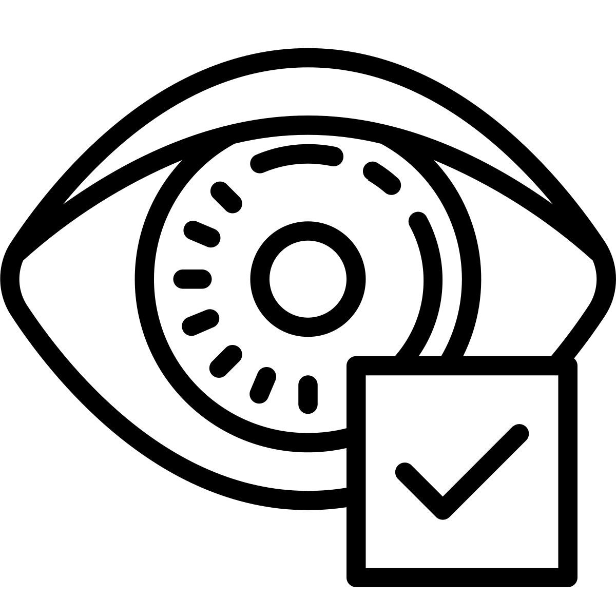 cute outline style controllato a occhio icon