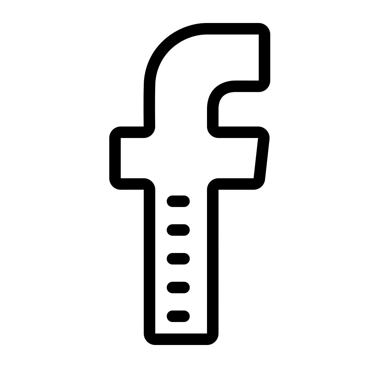 cute outline style facebook f icon
