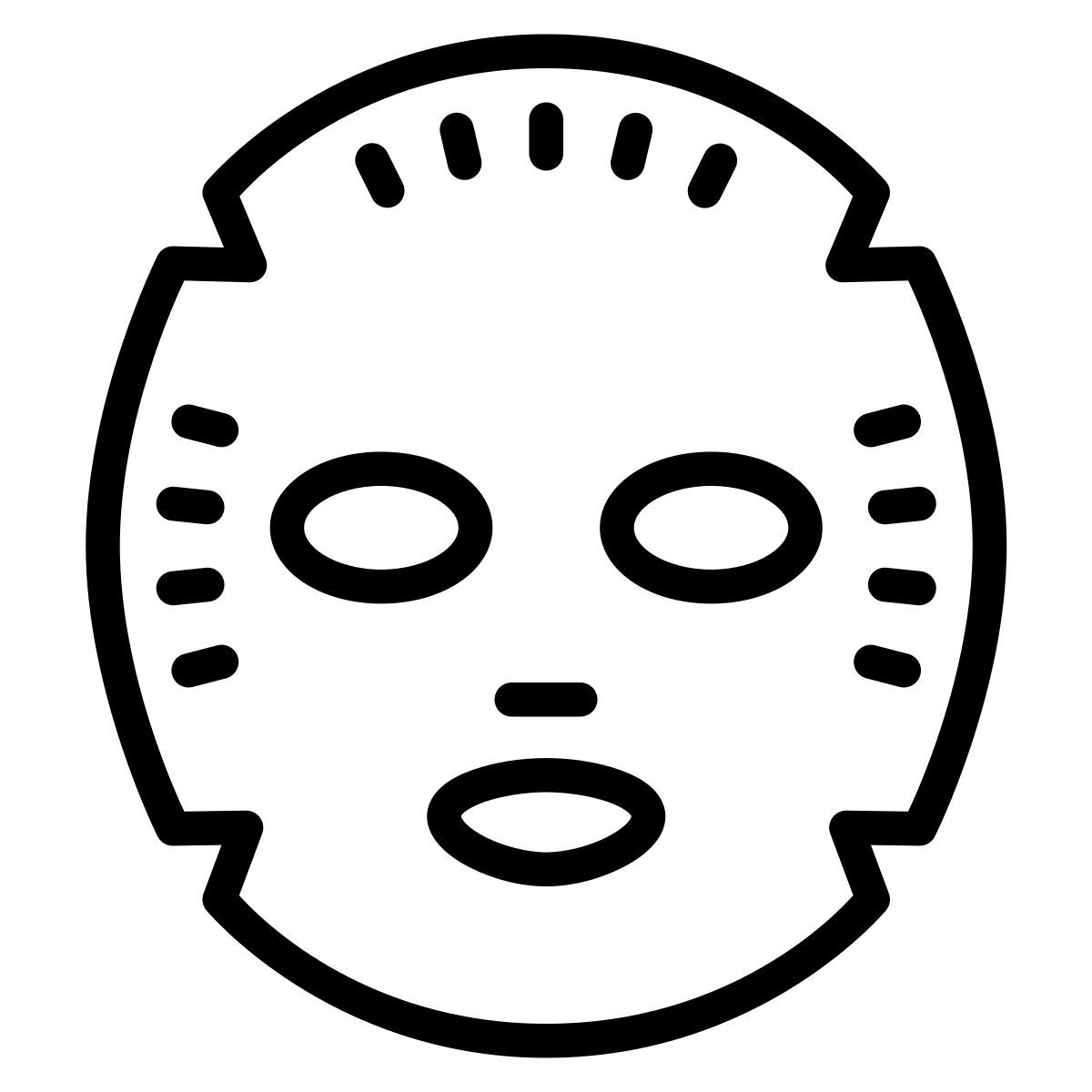cute outline style facemask icon