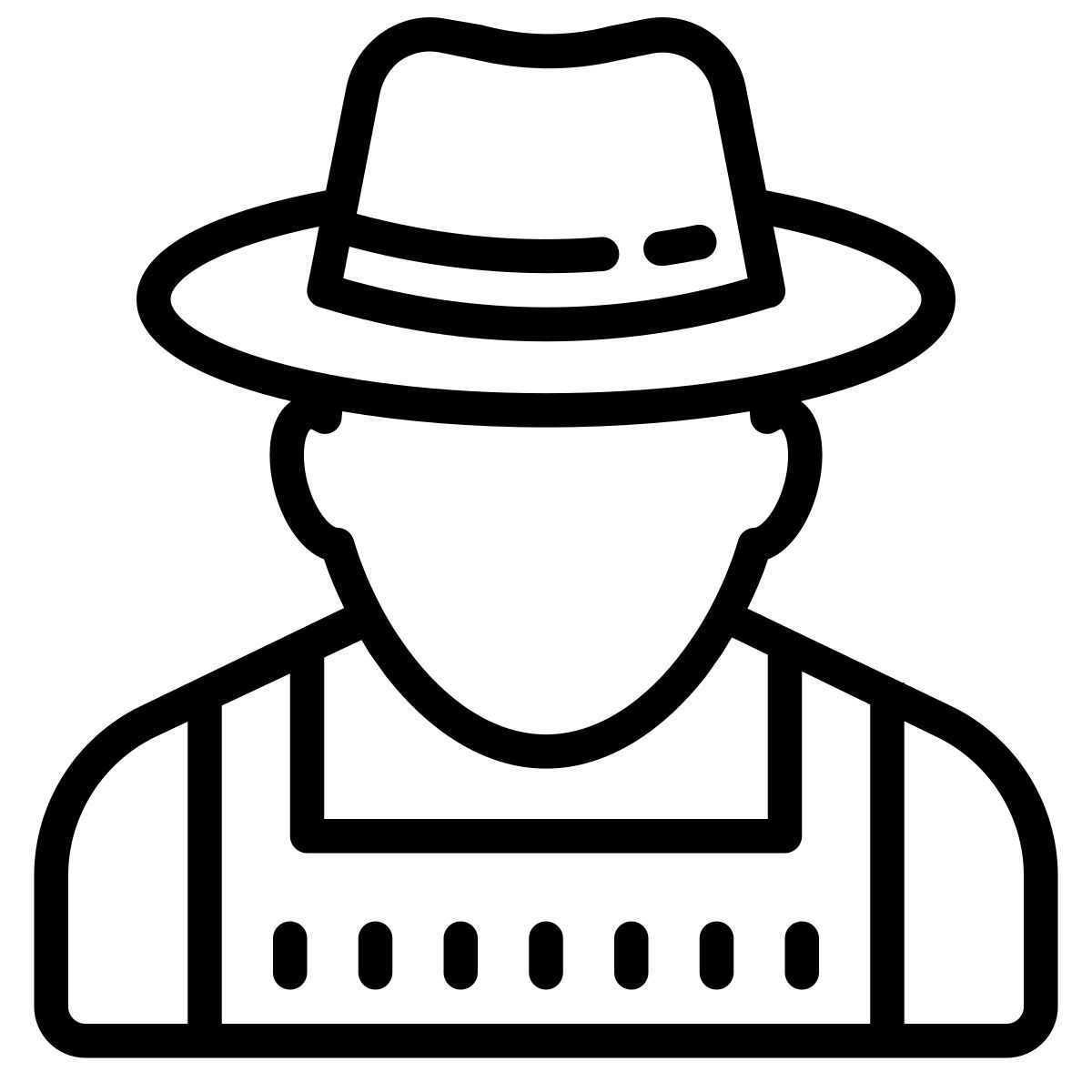 cute outline style 男性农夫 icon