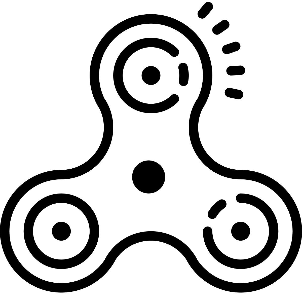 cute outline style fidget spinner icon