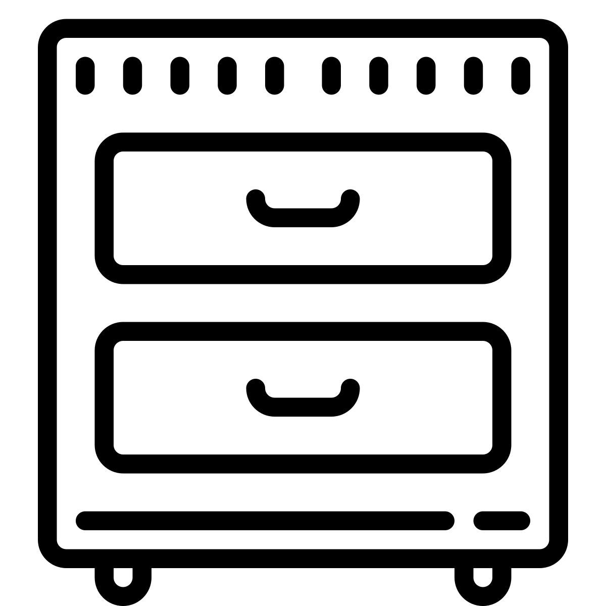 cute outline style filing cabinet icon