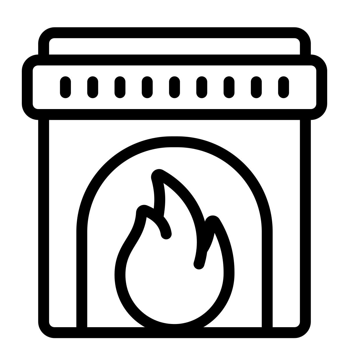 cute outline style chimenea icon