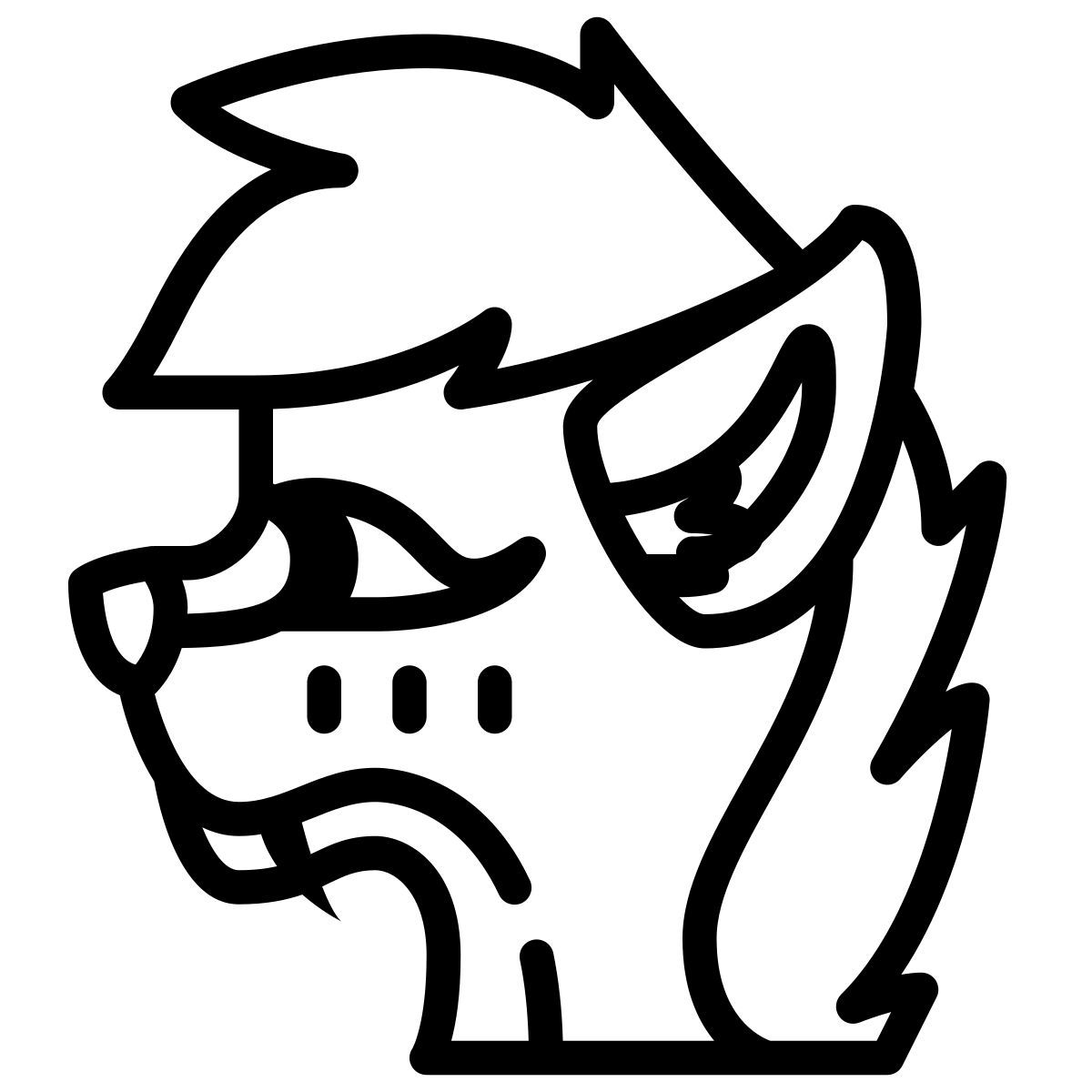 cute outline style fursona icon