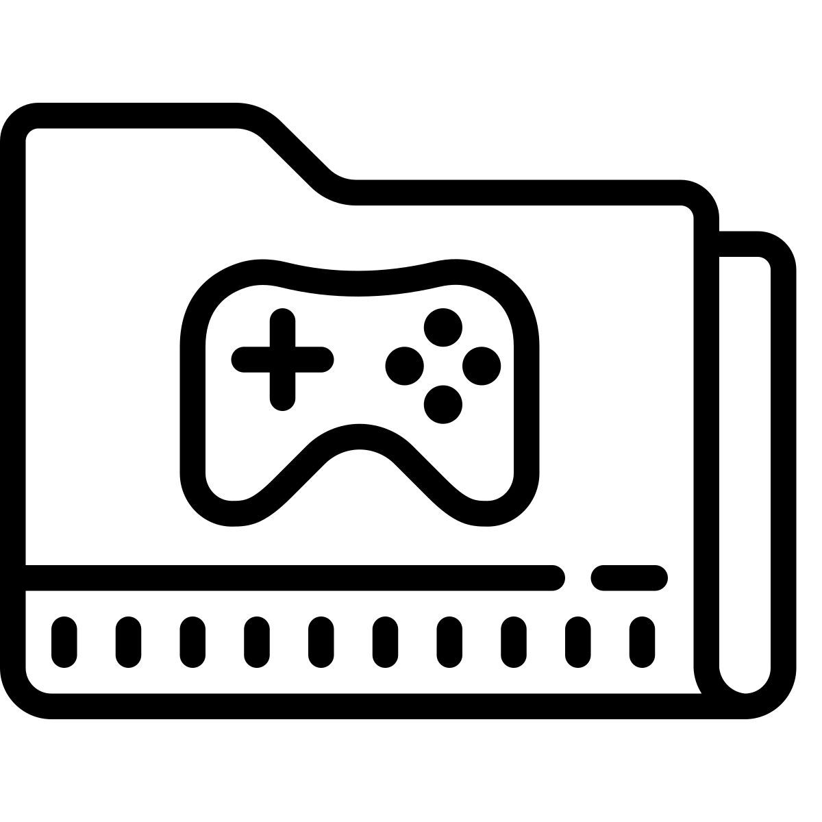 cute outline style carpeta de juegos icon