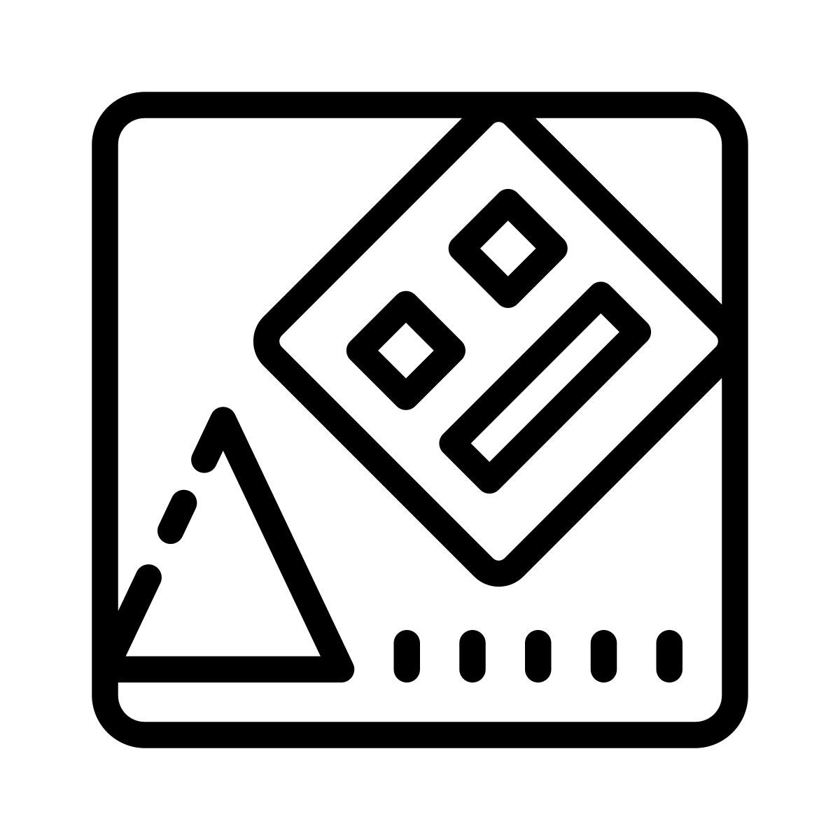 cute outline style geometry dash icon
