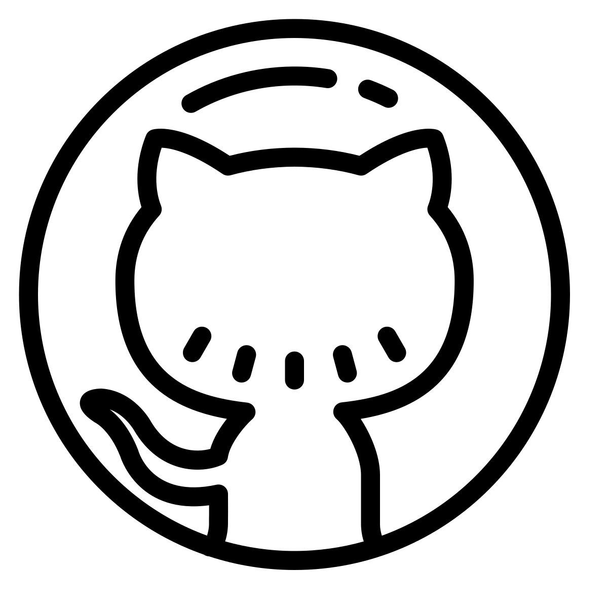 cute outline style github icon