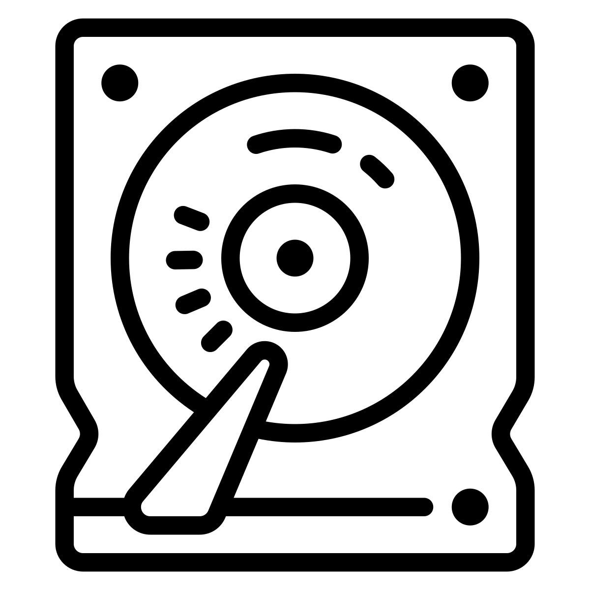 cute outline style hdd icon