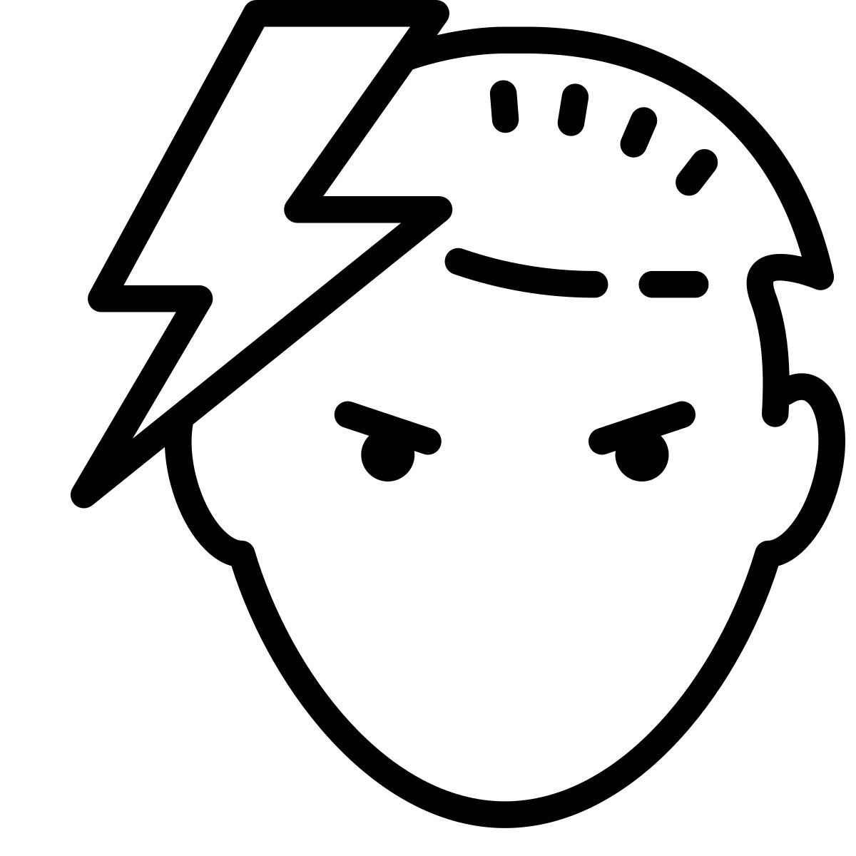 cute outline style dolor de cabeza icon