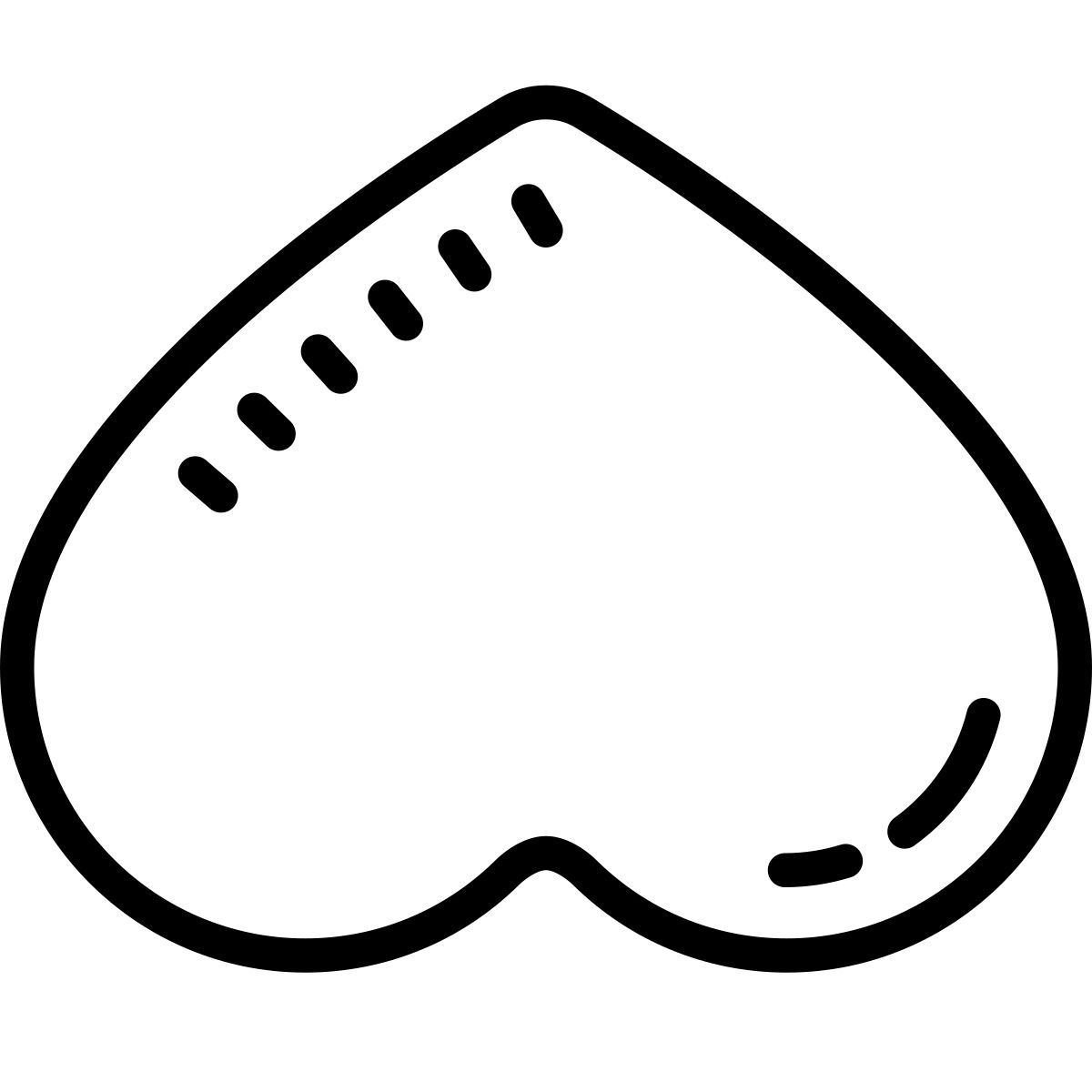 cute outline style cuore sottosopra icon