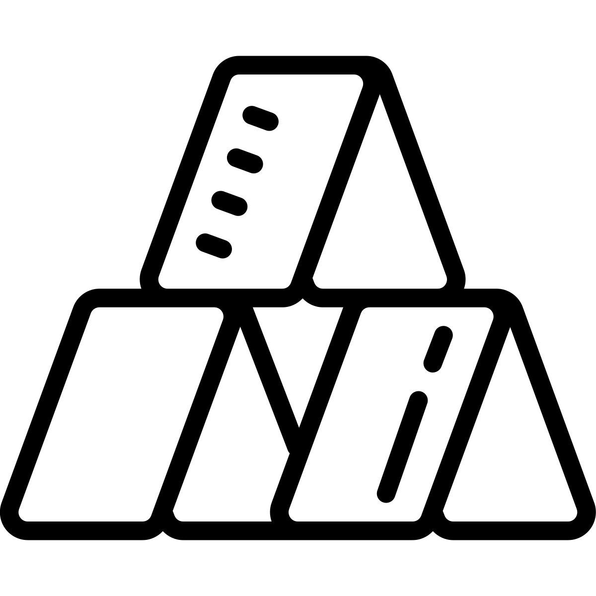 cute outline style house of cards icon