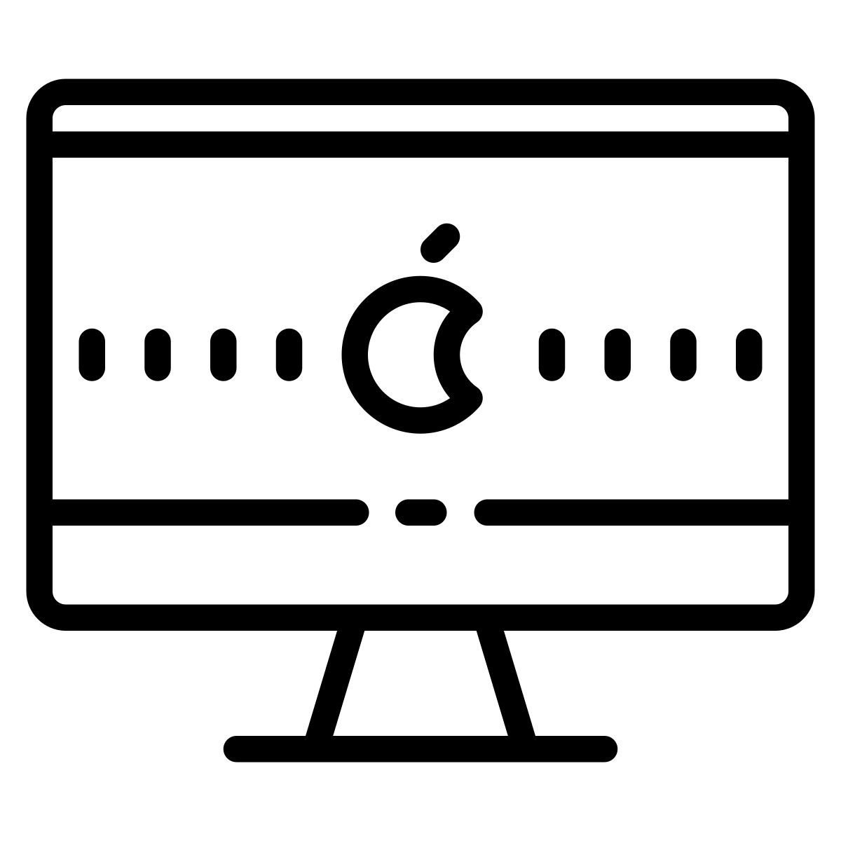 cute outline style imac icon