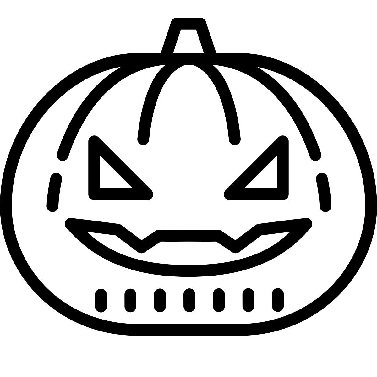 cute outline style jack o lantern icon