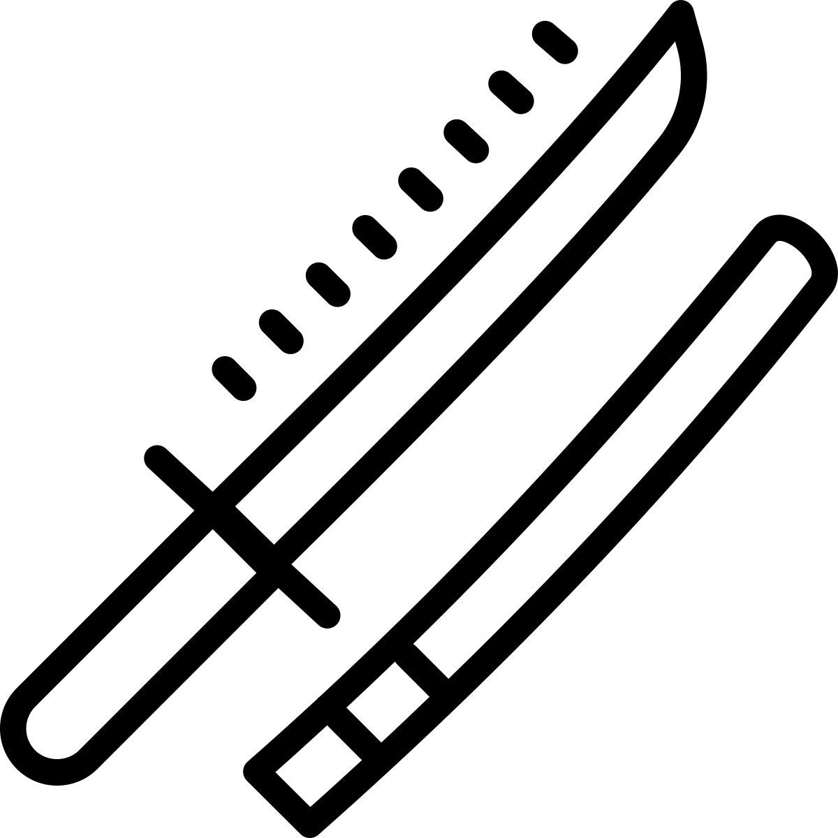 cute outline style espada katana icon