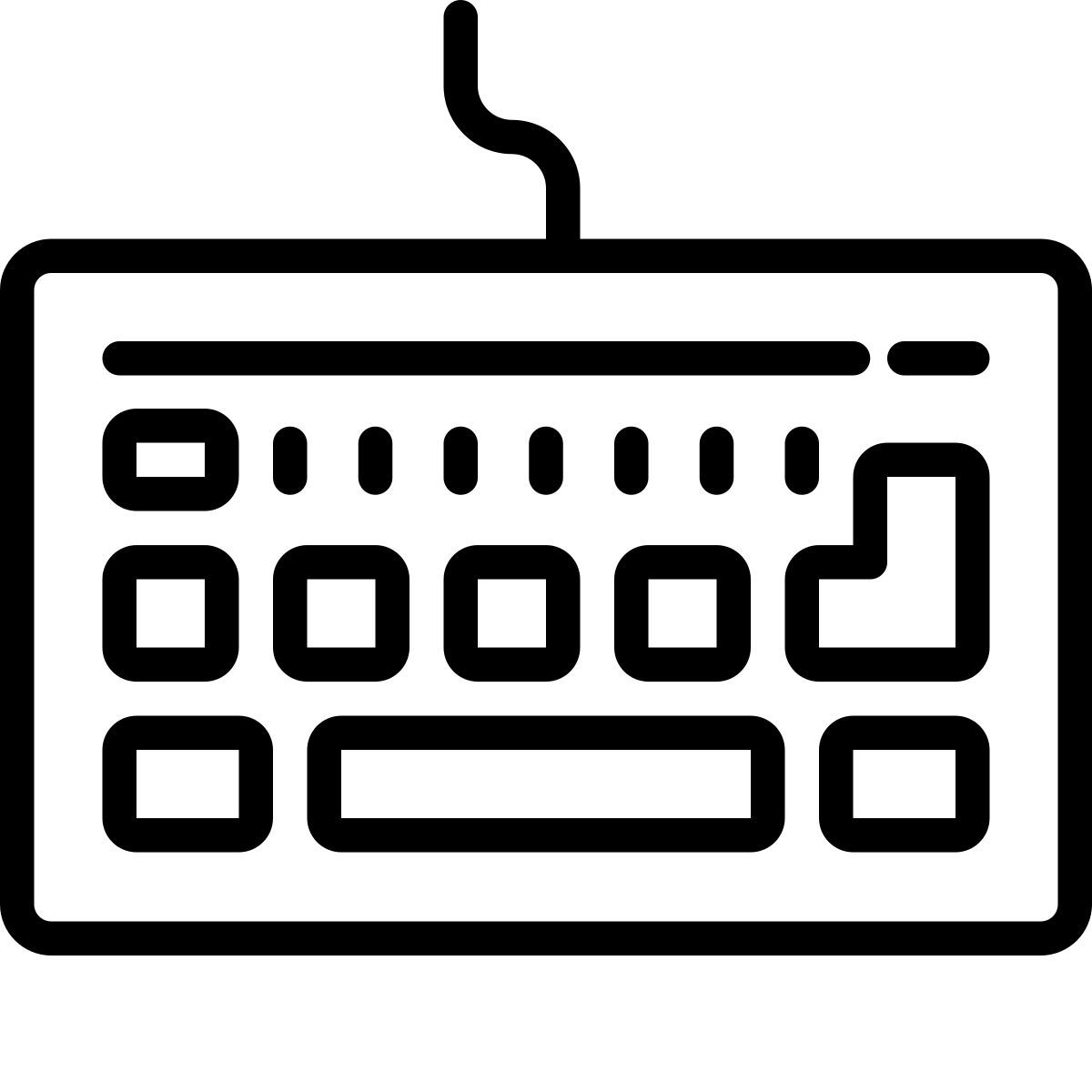 cute outline style tastatur icon