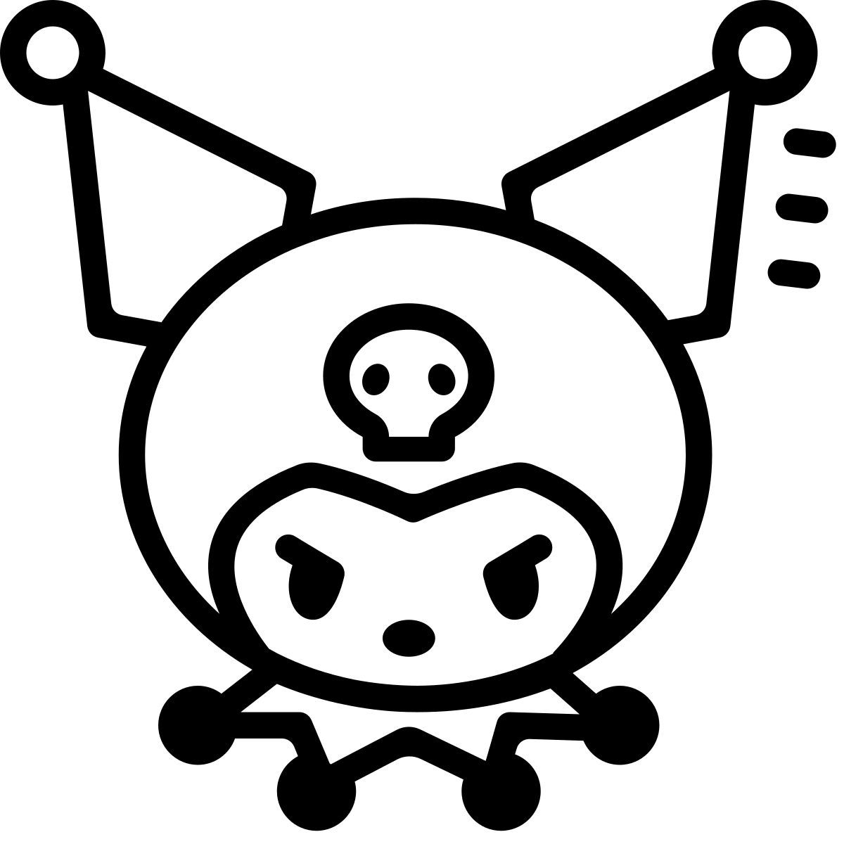 cute outline style kuromi icon