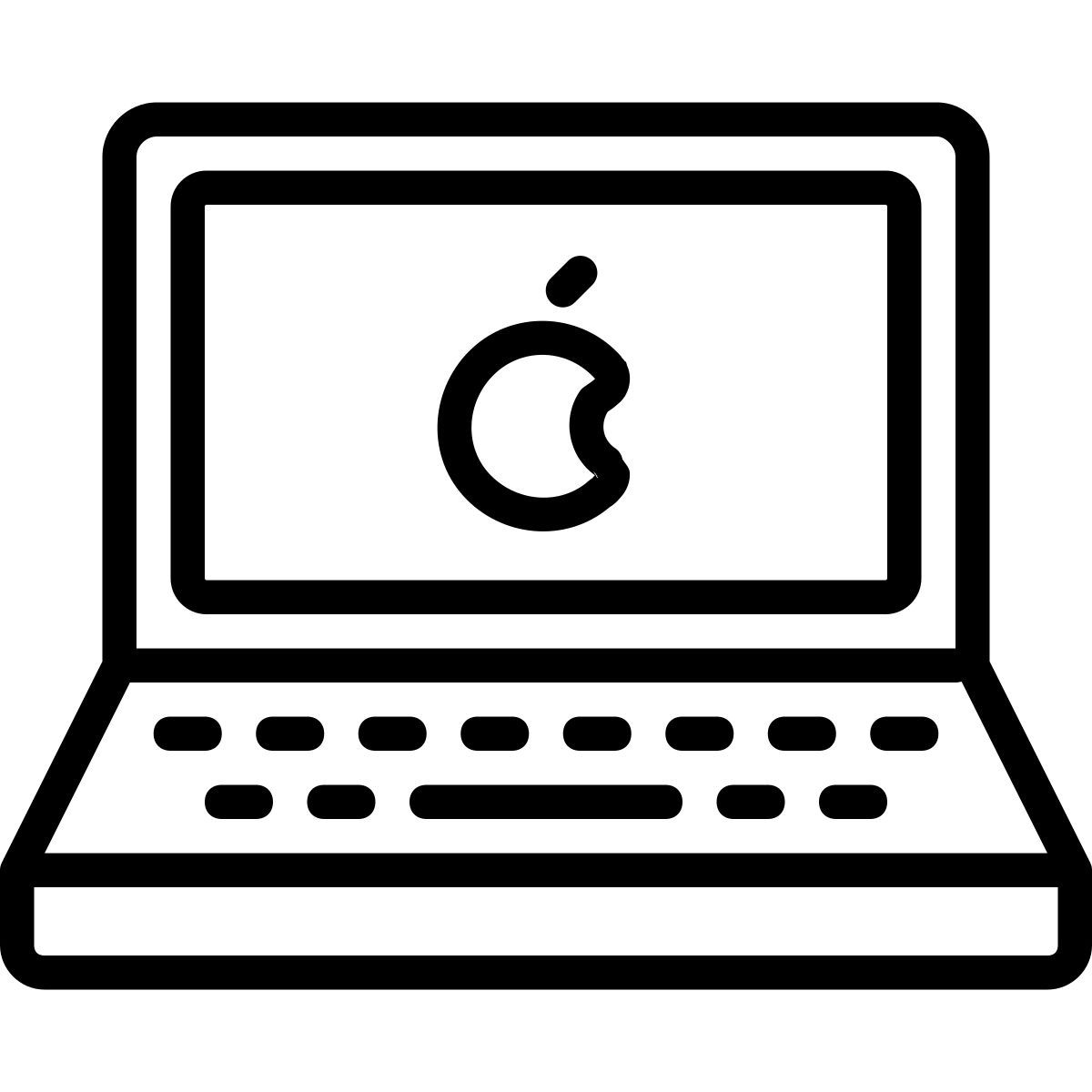 cute outline style laptop icon