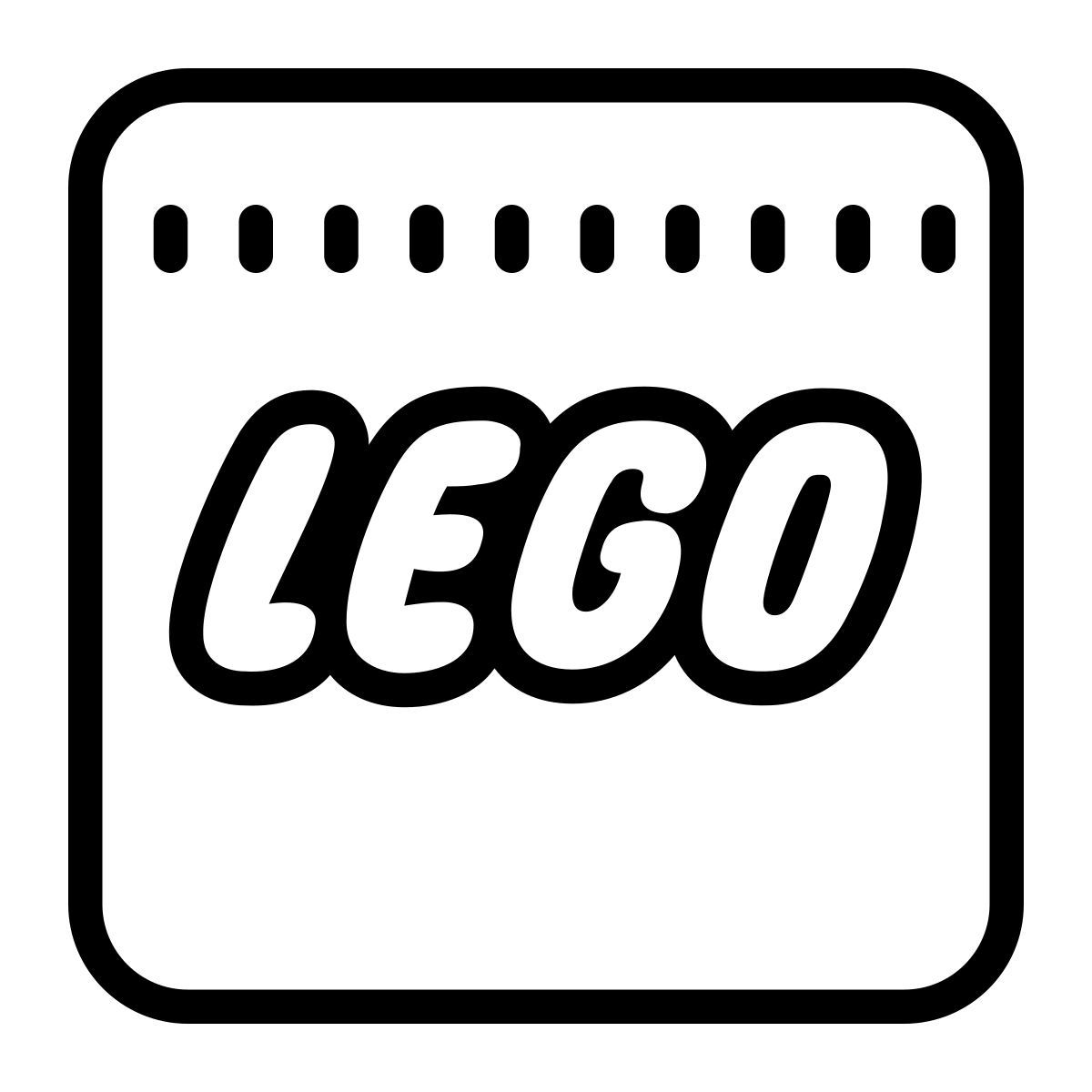 cute outline style lego icon