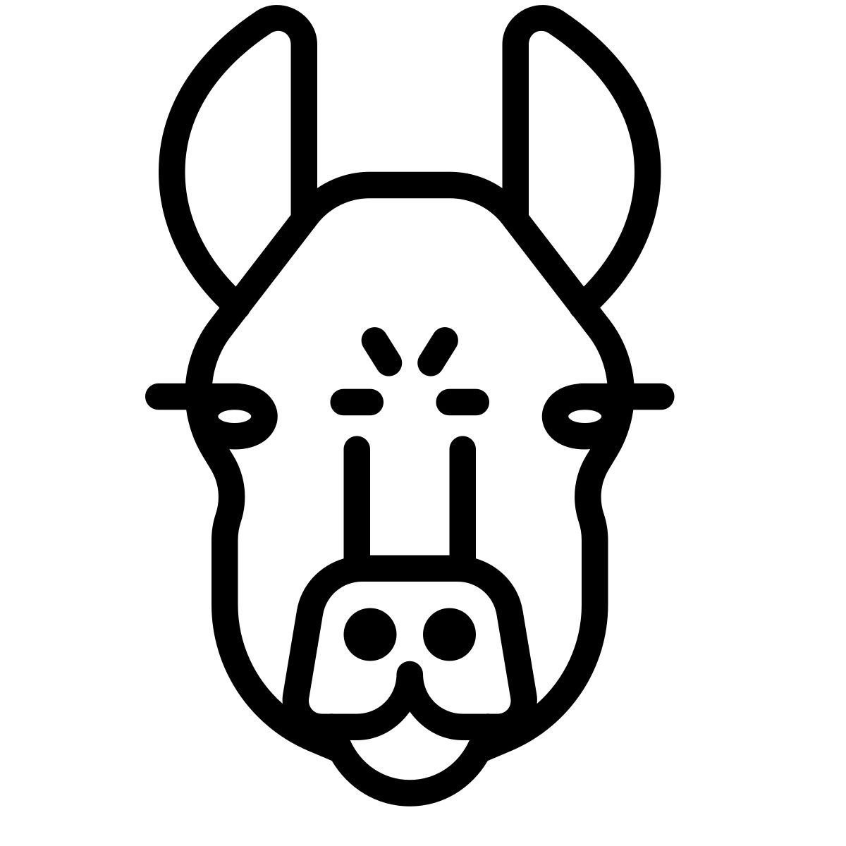 cute outline style lama icon