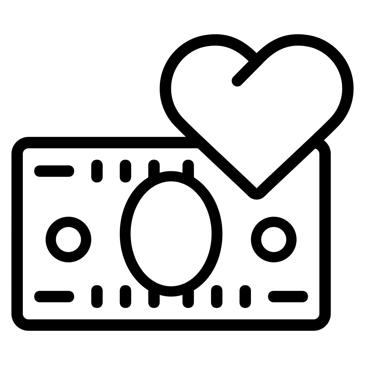 cute outline style amor por dinheiro icon