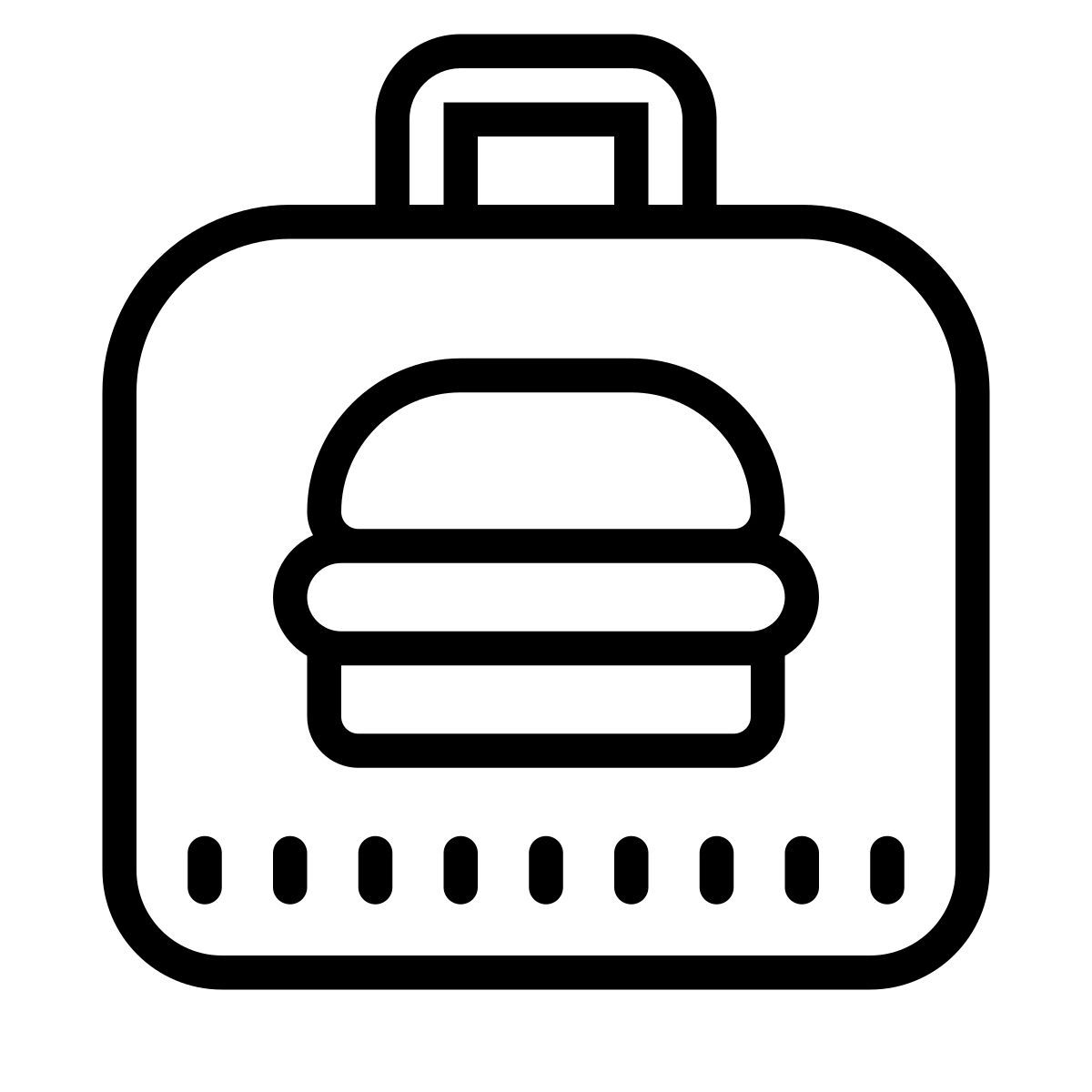 cute outline style 점심 도시락 icon