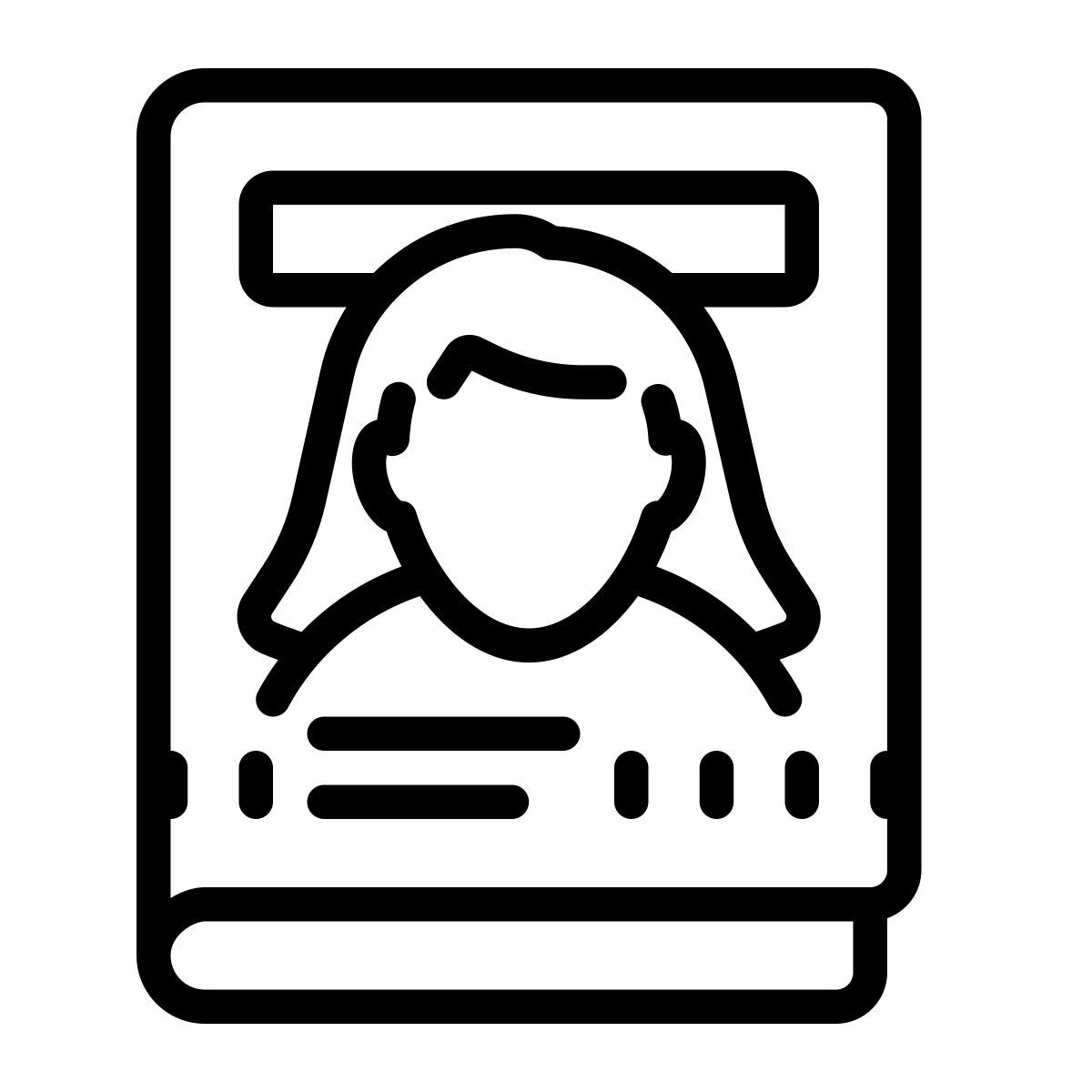 cute outline style magazine icon