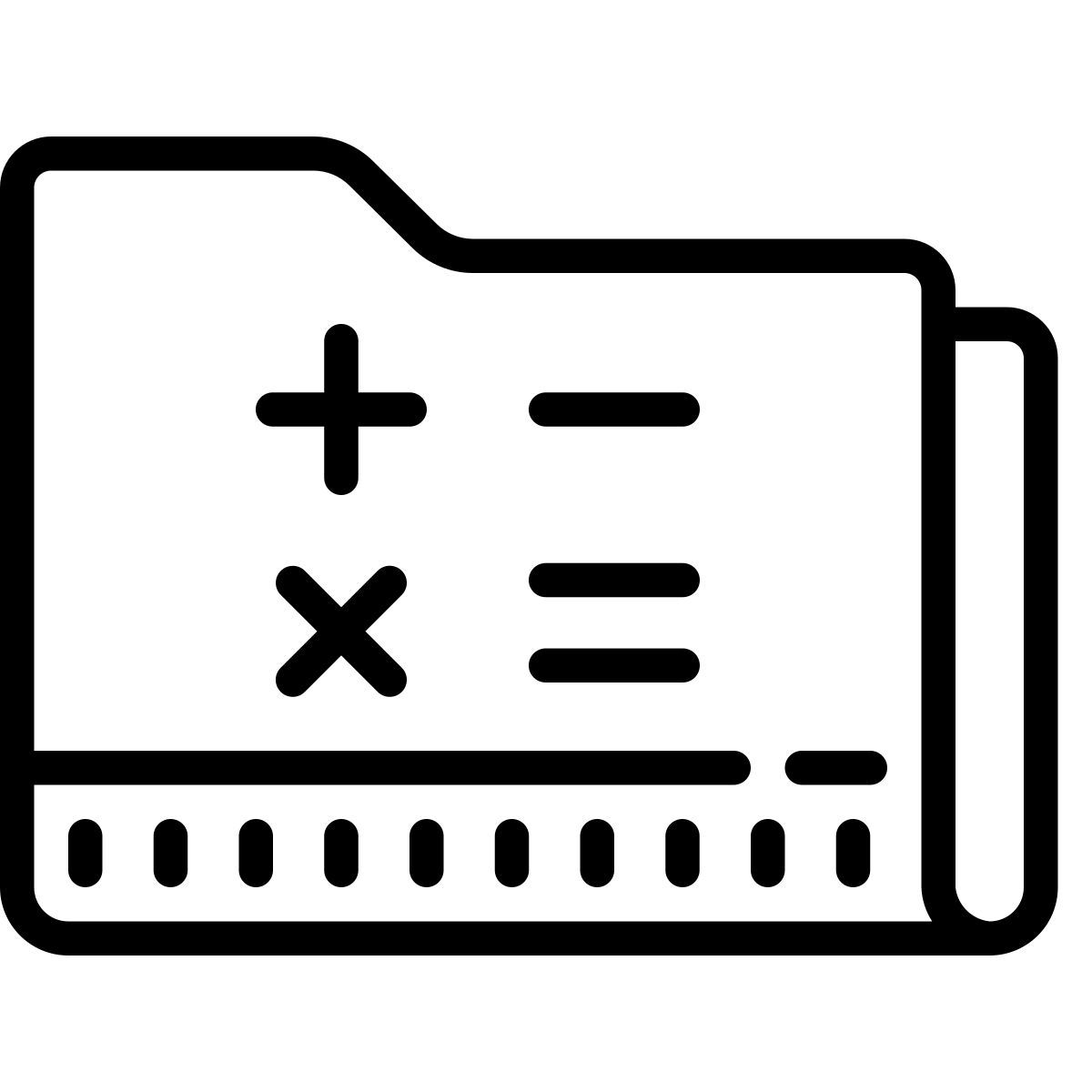 cute outline style cartella matematica icon