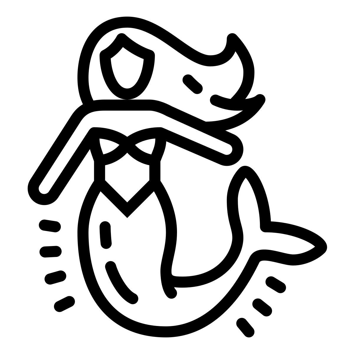 cute outline style sirena icon