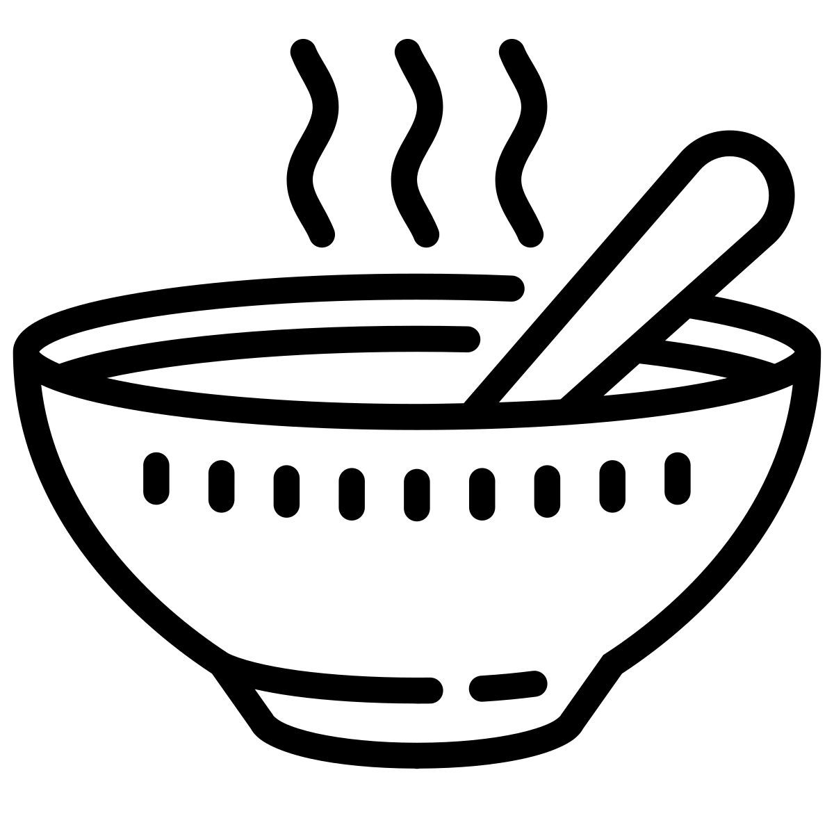 cute outline style みそ汁 icon