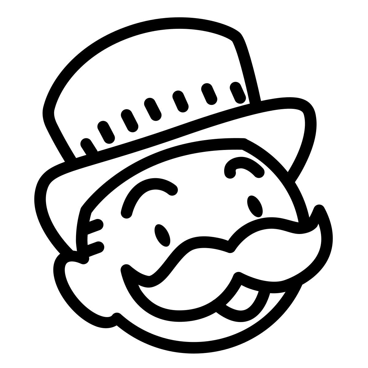 cute outline style monopolio icon