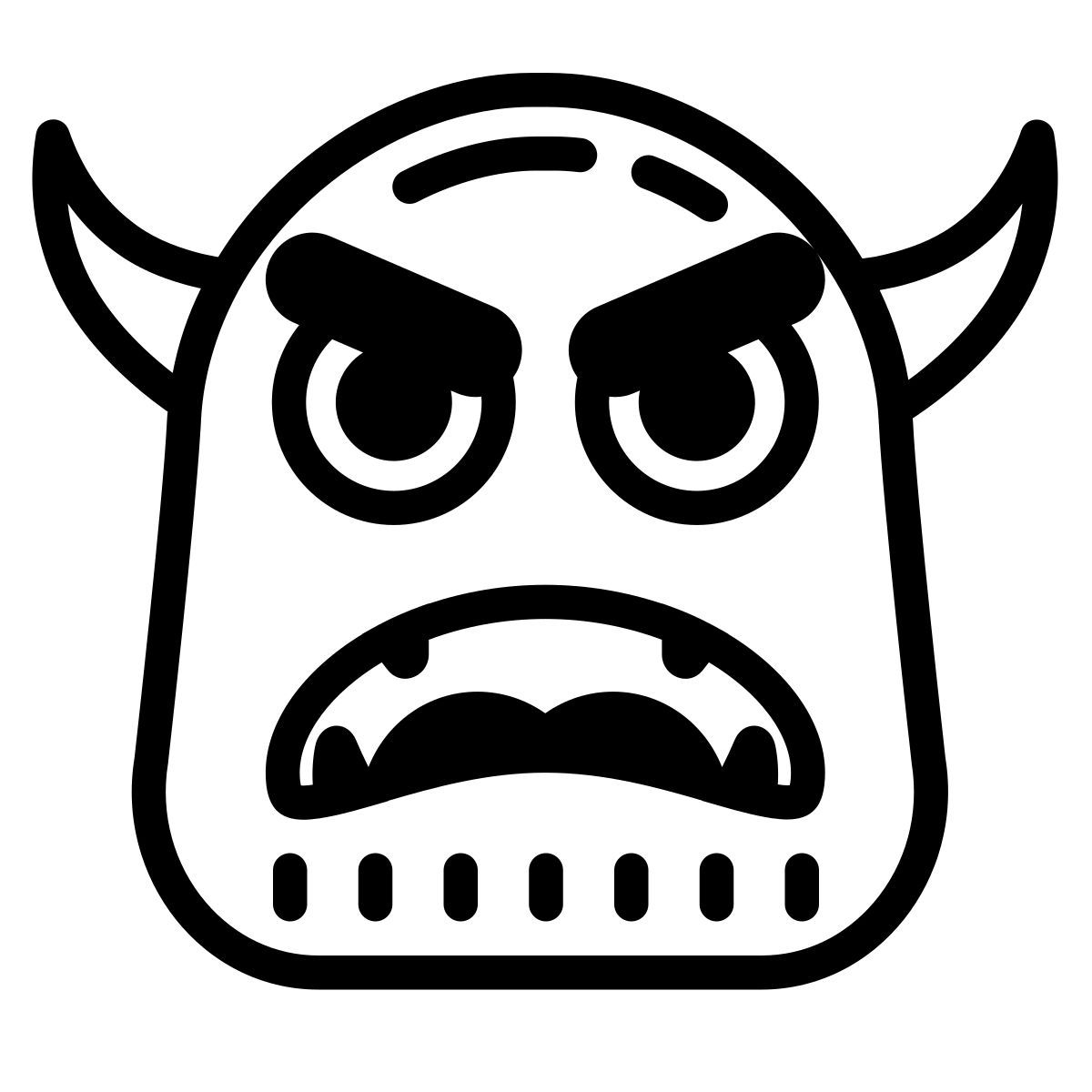 cute outline style cara de monstruo icon