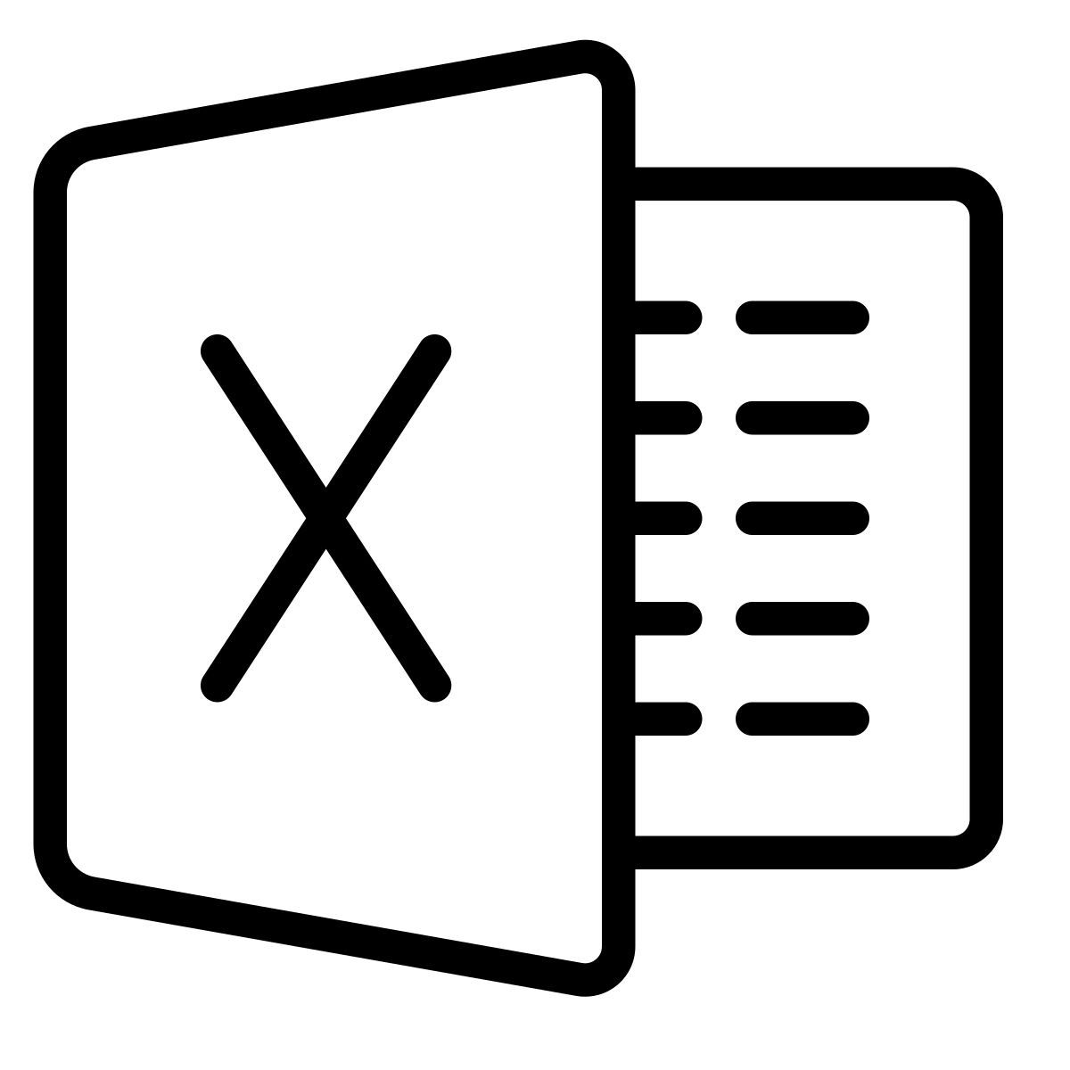 cute outline style ms excel icon
