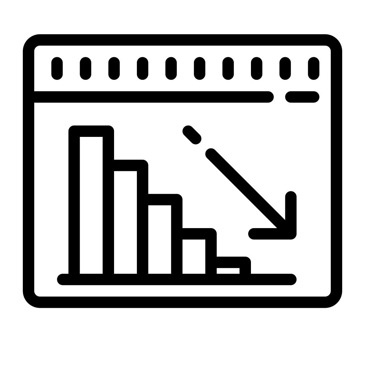 cute outline style decline icon