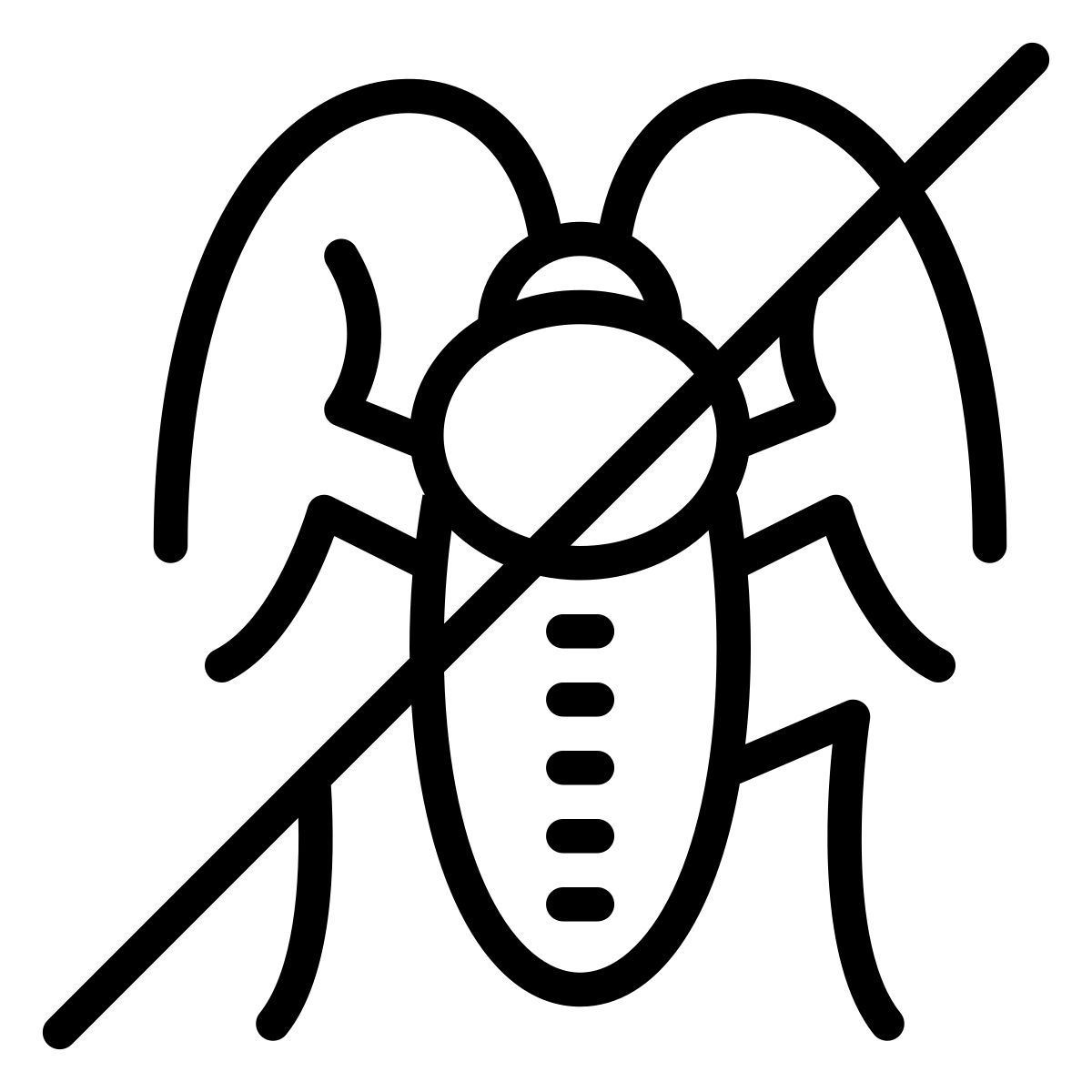 cute outline style no cockroach icon