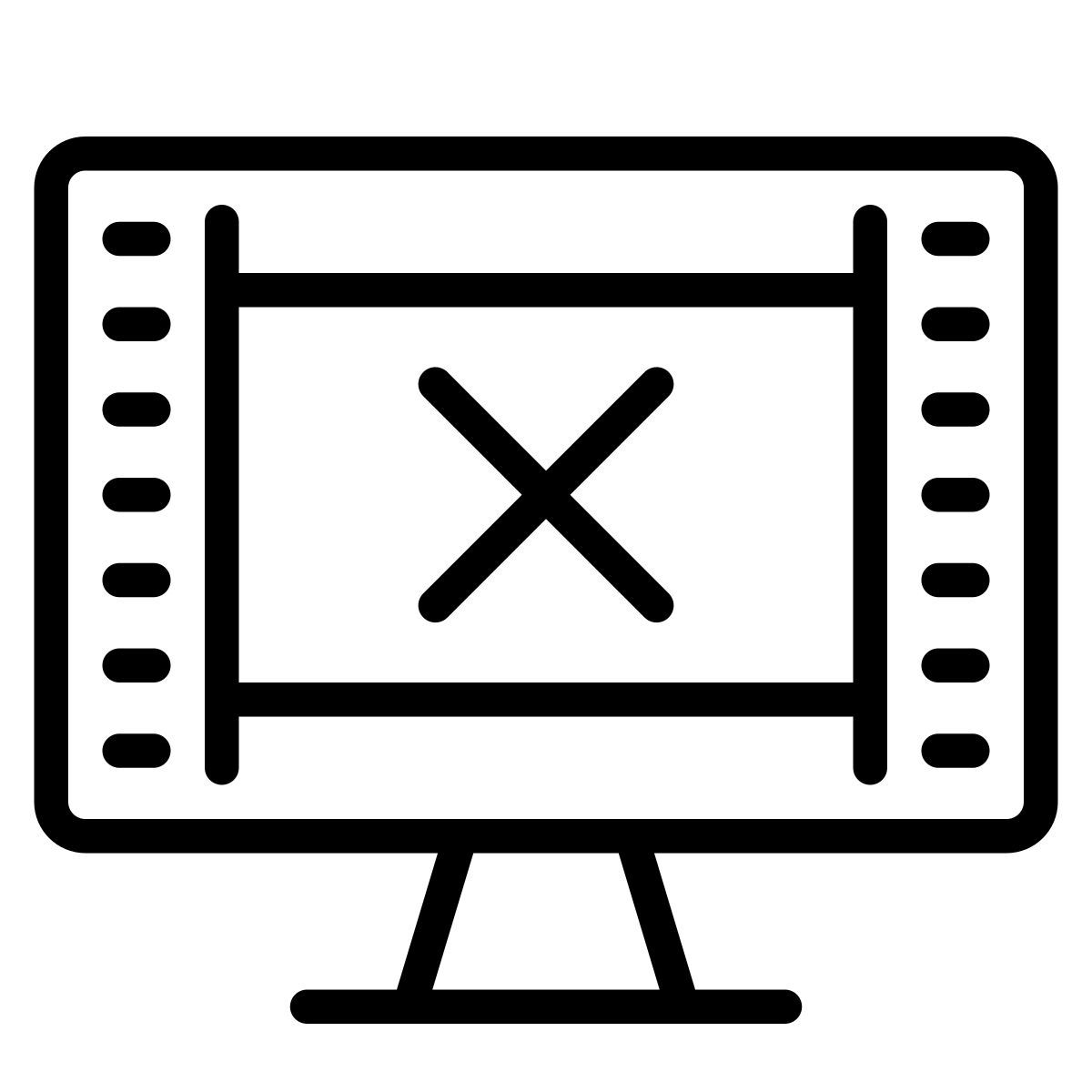 cute outline style images vidéo non affichées icon