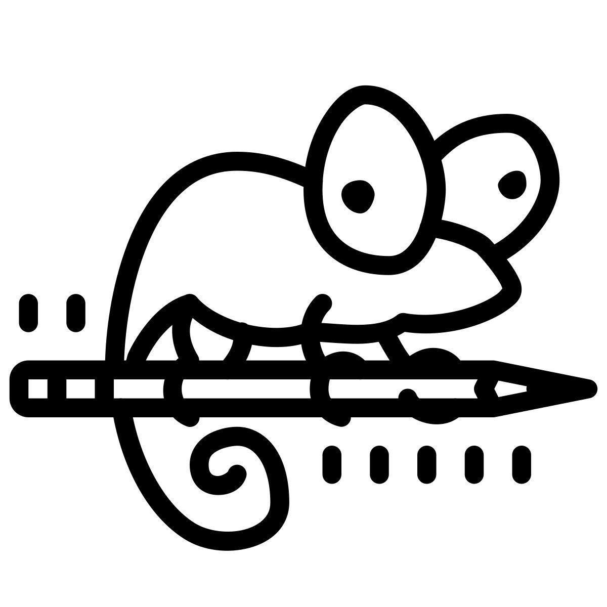 cute outline style camaleón icon