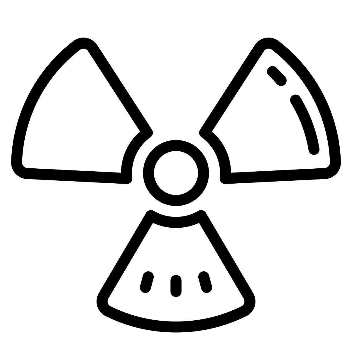 cute outline style nuclear icon