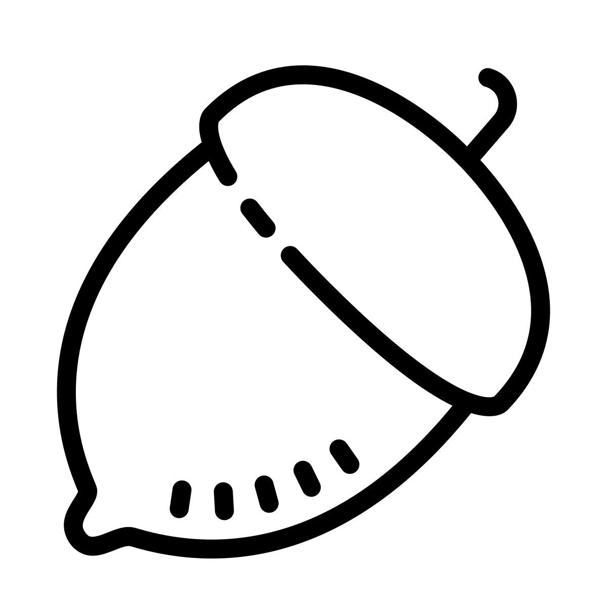 cute outline style nut icon